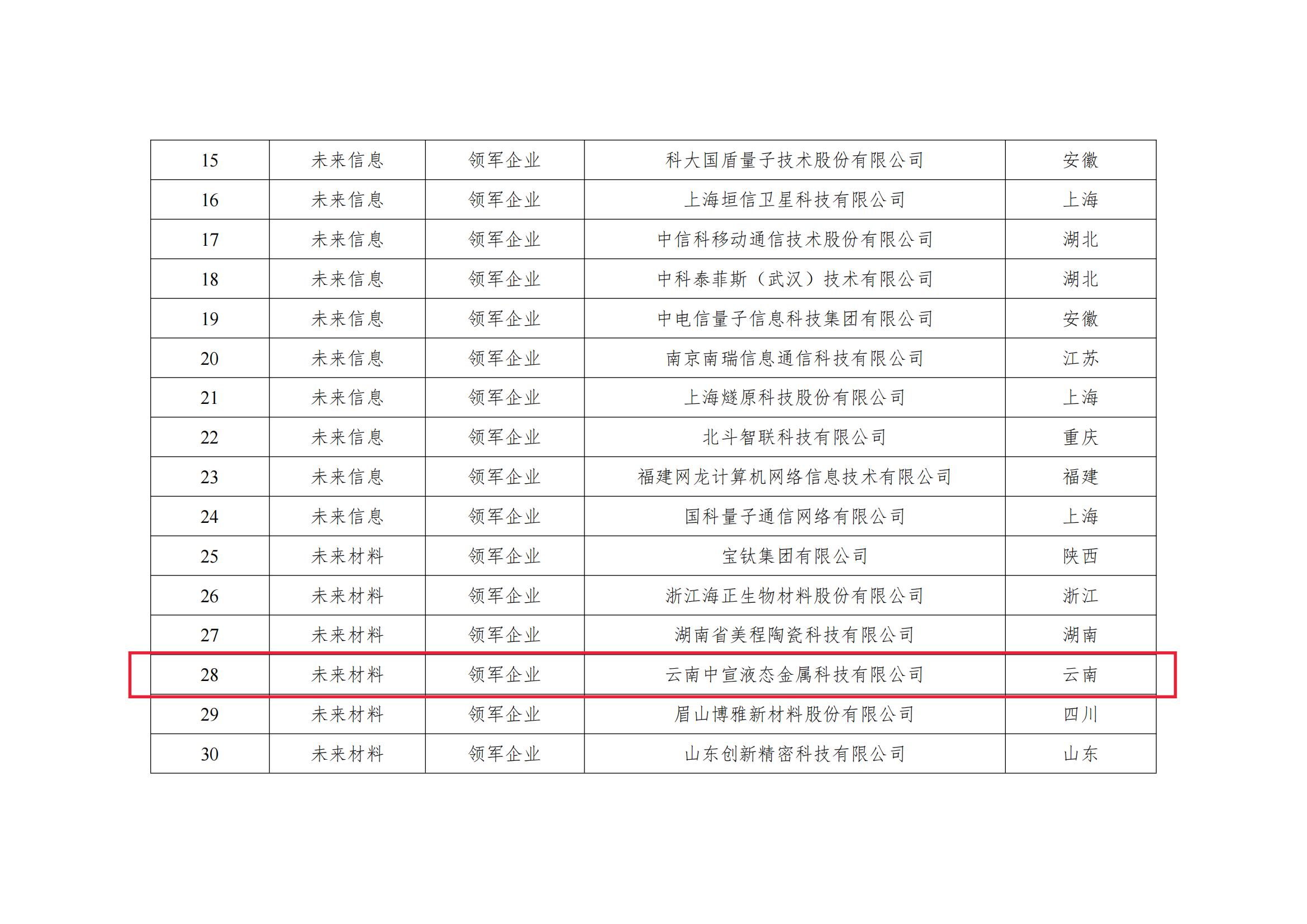 喜訊｜中宣液態(tài)入選工信部2024年未來材料領(lǐng)軍企業(yè)名單！